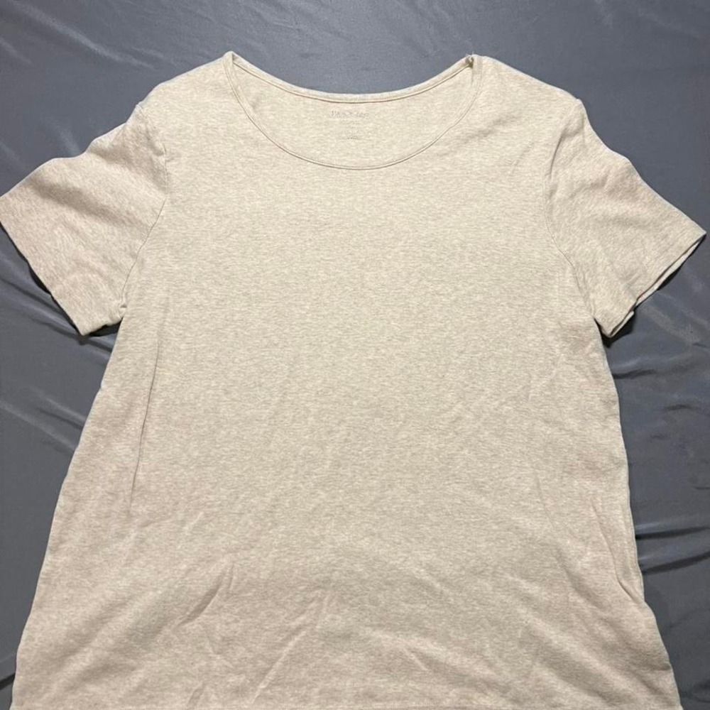 White Stag Womens XXL 20 Beige Short Sleeve 100% Cotton Crew Neck T-Shirt